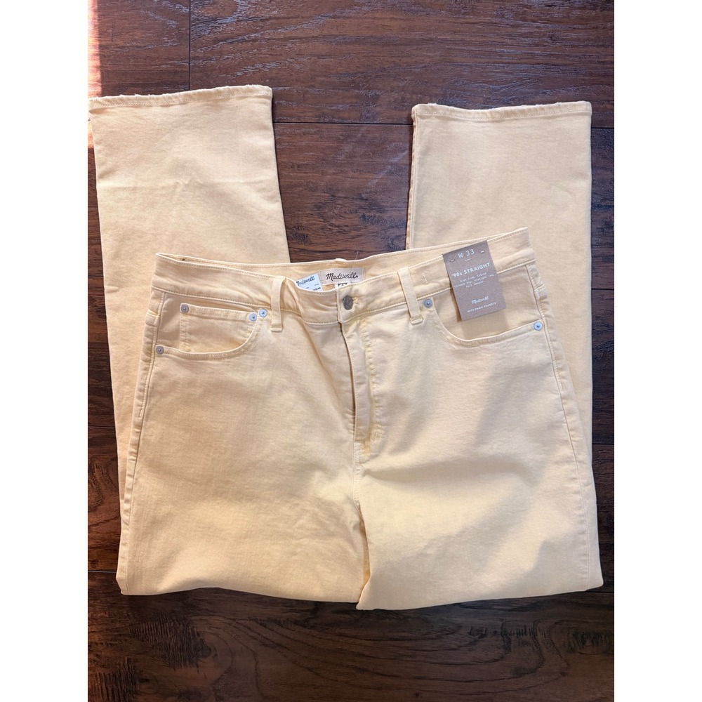 Madewell 90s‎ Straight Leg Jeans Yellow High Rise Magic Pockets NWT 33 YL5437